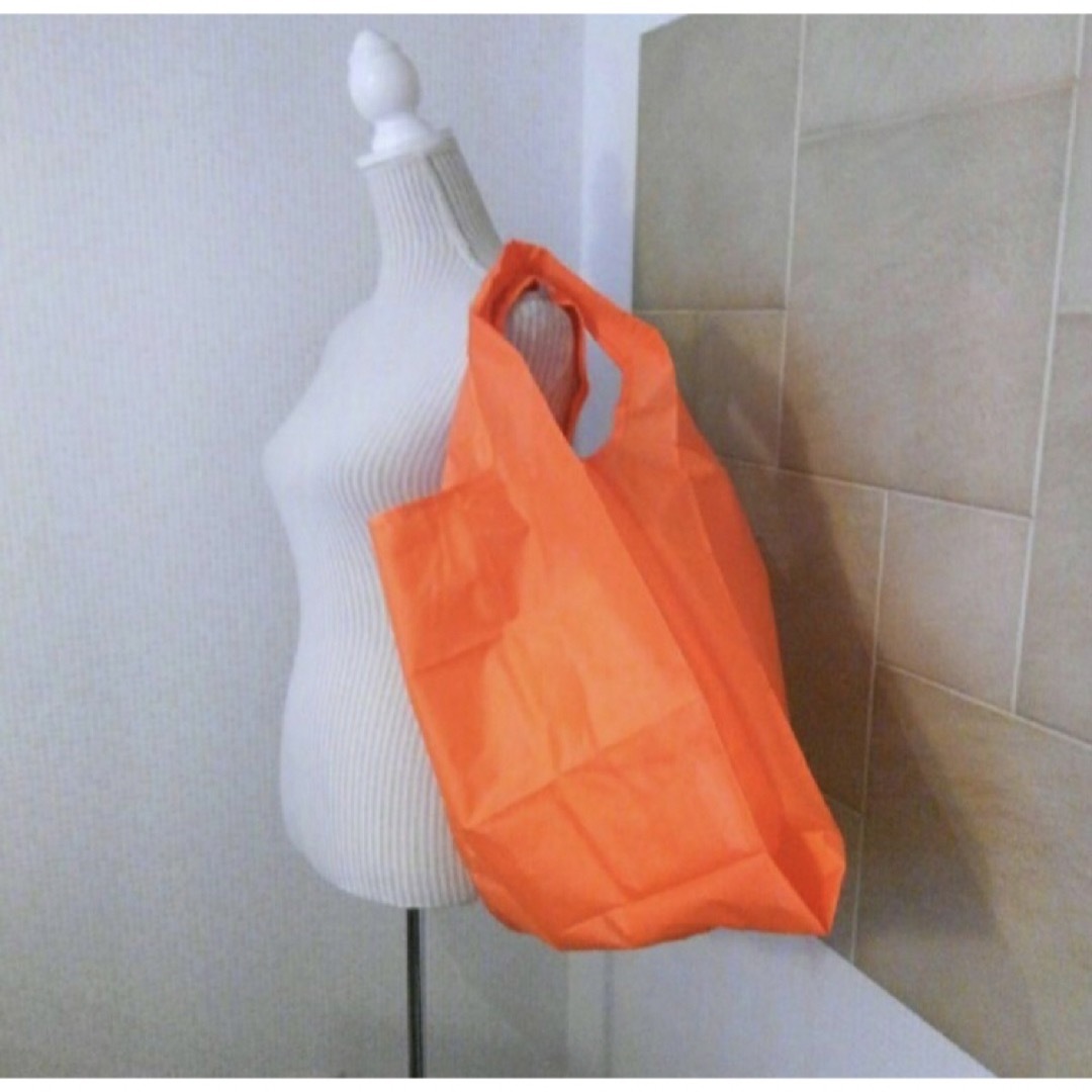 新品　折りたたみエコバック　オレンジ レディースのバッグ(エコバッグ)の商品写真