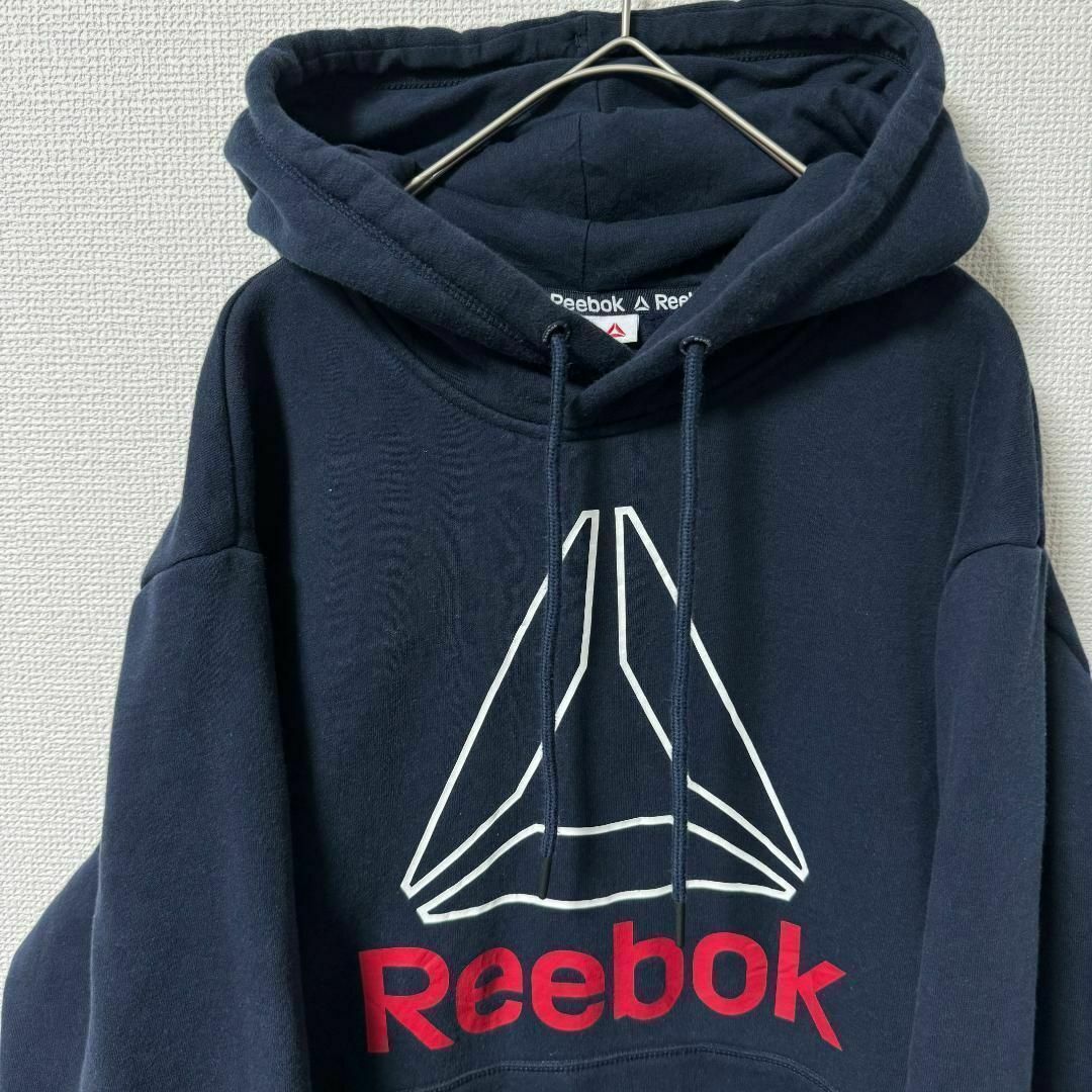 Reebok(リーボック)の90s 古着 Reebok パーカー フーディー L でかロゴ ゆるだぼ メンズのトップス(パーカー)の商品写真