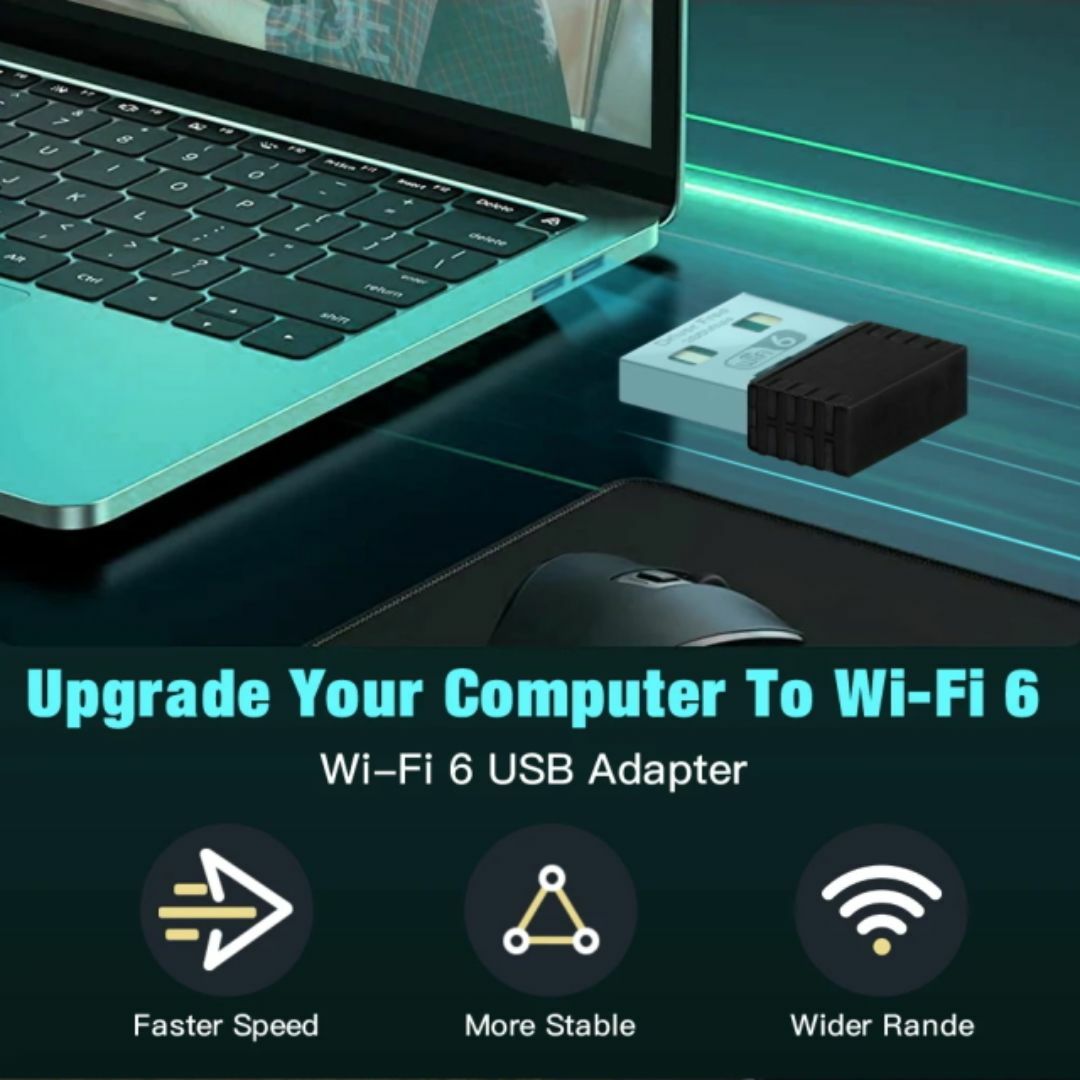 WIFI6 WI-FIアダプター 2.4Ghz PC/ノートPC用 LAN子機 スマホ/家電/カメラのPC/タブレット(PC周辺機器)の商品写真