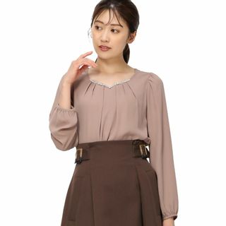 [ミッシュマッシュ] クラシック ハートネックビジューカバーリングブラウス/MM(その他)