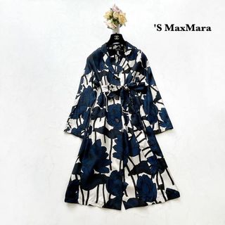 エスマックスマーラ('S Max Mara)の【'S MaxMara】シルク100%＊ベルテッド　スプリングコート　花柄　42(スプリングコート)