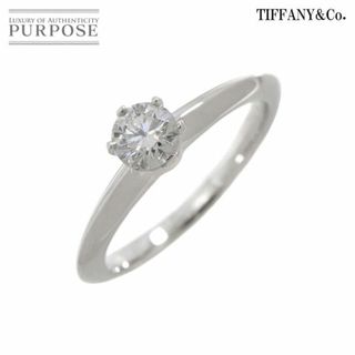 ティファニー(Tiffany & Co.)のティファニー TIFFANY&Co. ソリティア ダイヤ 0.34ct H/IF/EX 8号 リング Ptプラチナ 指輪 【鑑定書付き】VLP 90223486(リング(指輪))