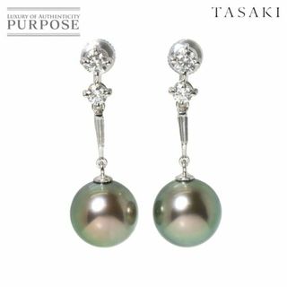 タサキ(TASAKI)のタサキ TASAKI 黒蝶真珠 10.0mm ダイヤ 0.27/0.27ct イヤリング K18 WG ホワイトゴールド 750 パール 田崎真珠 VLP 90227550(イヤリング)