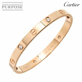 カルティエ(Cartier)のカルティエ Cartier ラブ ブレス #16 ハーフ ダイヤ 4P K18 PG ピンクゴールド 750 ブレスレット バングル【証明書付き】 VLP 90228239(ブレスレット/バングル)