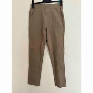 シンプル　ベージュ　ストレッチ　レギンスパンツ　L W69〜77 無地　オフィス(クロップドパンツ)