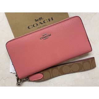 コーチ(COACH)の[新品未使用]✨COACH✨ラウンドファスナー長財布ストラップ付き(財布)