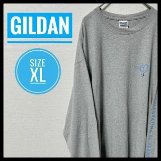 90s 古着 GILDAN 長袖Tシャツ XL 袖プリント ゆるだぼ(Tシャツ/カットソー(七分/長袖))