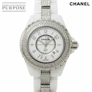 シャネル(CHANEL)のシャネル CHANEL J12 H1420 レディース 腕時計 純正ダイヤ ベゼル ブレスレット デイト ホワイト セラミック クォーツ ウォッチ VLP 90224129(腕時計)