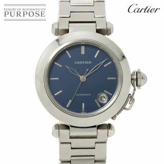 Cartier - カルティエ Cartier パシャC W31014M7 ボーイズ 腕時計 デイト ブルー オートマ 自動巻き ウォッチ Pasha C