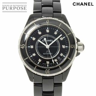 シャネル(CHANEL)のシャネル CHANEL J12 38mm H1626 メンズ 腕時計 12P ダイヤ ブラック セラミック デイト オートマ 自動巻き ウォッチ VLP 90231438(腕時計(アナログ))