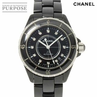 CHANEL - シャネル CHANEL J12 38mm H1626 メンズ 腕時計 12P ダイヤ ブラック セラミック デイト オートマ 自動巻き ウォッチ VLP 90231438