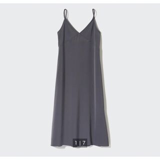 ユニクロ(UNIQLO)のUNIQLO キャミソールワンピース(標準丈)Mサイズ　07 GRAY(ひざ丈ワンピース)