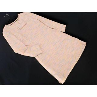 Courreges クレージュ ボーダー リボン ツイード Iライン ワンピース size11AR/ピンク ■◇ レディース