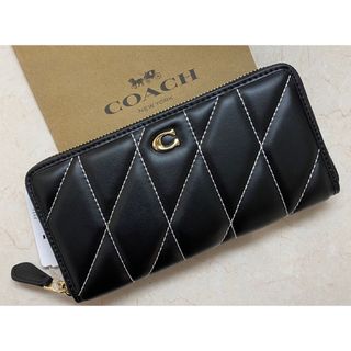 コーチ(COACH)の【新品未使用✨COACH コーチ 長財布 ✨キルティング  ブラック レザー (財布)