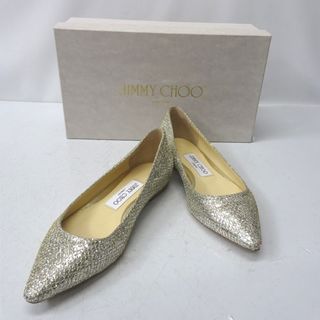 ジミーチュウ(JIMMY CHOO)のジミーチュウ パンプス スパンコール ROMY FLAT シルバー Ft746572 中古(ハイヒール/パンプス)