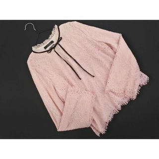 w closet ダブルクローゼット リボン 総レース ブラウス シャツ sizeF/ピンク ■◇ レディース