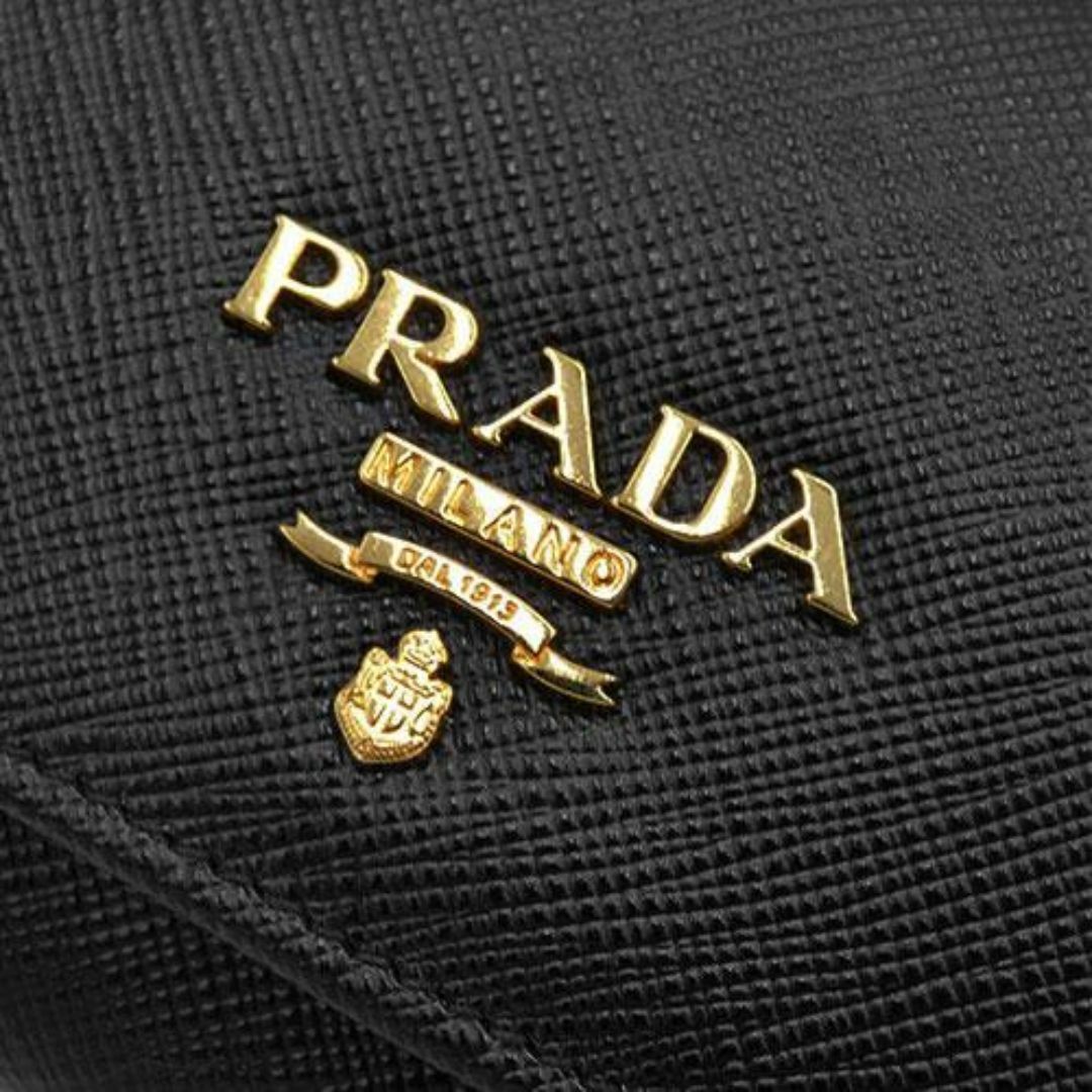 PRADA(プラダ)の極美品 プラダ 財布 PRADA サフィアーノ Wホック 二つ折り 長財布 IDケース付き 黒 NERO ブラック レディース 1MH132 OJ10341 レディースのファッション小物(財布)の商品写真