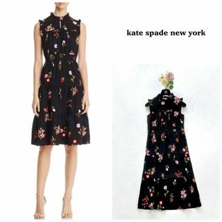 kate spade new york - 【ケイトスペードNY】ノースリーブワンピース　花柄　フリル　ティアードデザイン