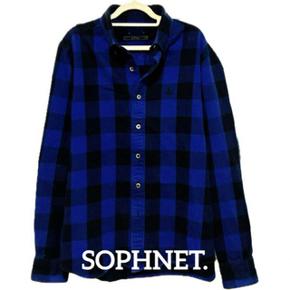 ソフネット(SOPHNET.)のソフネット　ブロックチェック　ネルシャツ　SOPHNET　ブルー　ブラック(シャツ)