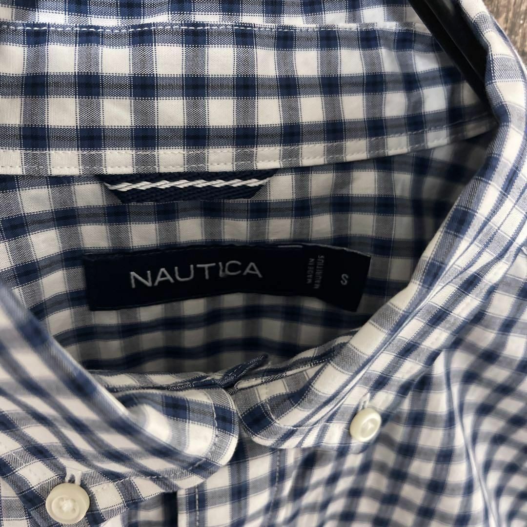 NAUTICA(ノーティカ)のノーティカ ボタンダウン メンズ チェック ブルー S シャツ USA古着 長袖 メンズのトップス(シャツ)の商品写真