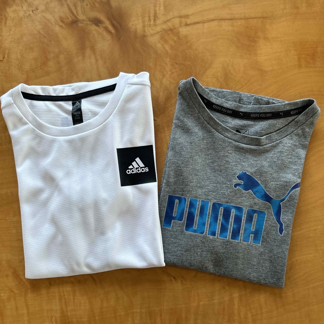 adidas(アディダス)のadidas・PUMA 半袖Tシャツ【140】2枚セット キッズ/ベビー/マタニティのキッズ服男の子用(90cm~)(Tシャツ/カットソー)の商品写真