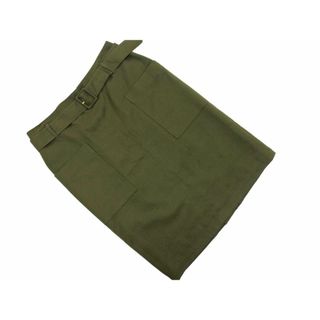 ユナイテッドアローズ(UNITED ARROWS)のgreen label relaxing グリーンレーベルリラクシング ユナイテッドアローズ ベルト 付 タイト スカート size38/カーキ ■◇ レディース(ひざ丈スカート)