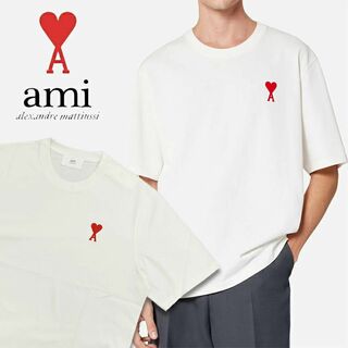AMI PARIS アミパリス 半袖Tシャツ ハートロゴ 刺繍 0418(Tシャツ/カットソー(半袖/袖なし))