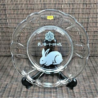 Noritake - Noritake（ノリタケ）　長濱十日戎　卯年　クリスタル皿　ガラス皿　飾り台付