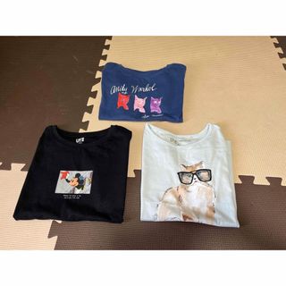 ユニクロ(UNIQLO)のUNIQLO  Tシャツ 3点セット　120 女の子(Tシャツ/カットソー)