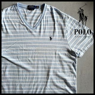 ポロラルフローレン(POLO RALPH LAUREN)のポロ ラルフローレン Tシャツ ボーダー 半袖 XL 刺繍 ポニー ゆるだぼ(Tシャツ/カットソー(半袖/袖なし))