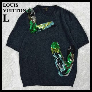 ルイヴィトン(LOUIS VUITTON)のルイヴィトン☆スパンコール入り半袖ニット LVロゴ 希少デザイン 入手困難(ニット/セーター)