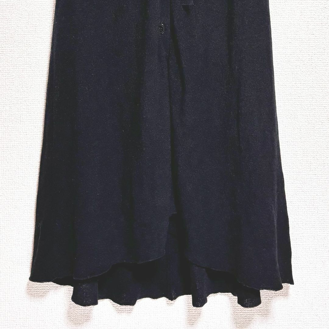 moussy(マウジー)のMOUSSY マウジー　ロング スカート ニット ボタン リボン フレア 黒 レディースのスカート(ロングスカート)の商品写真
