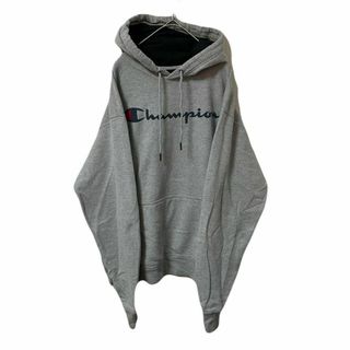 チャンピオン(Champion)の90s 古着 Champion パーカー 2XL グレー フロントロゴ ゆるだぼ(パーカー)