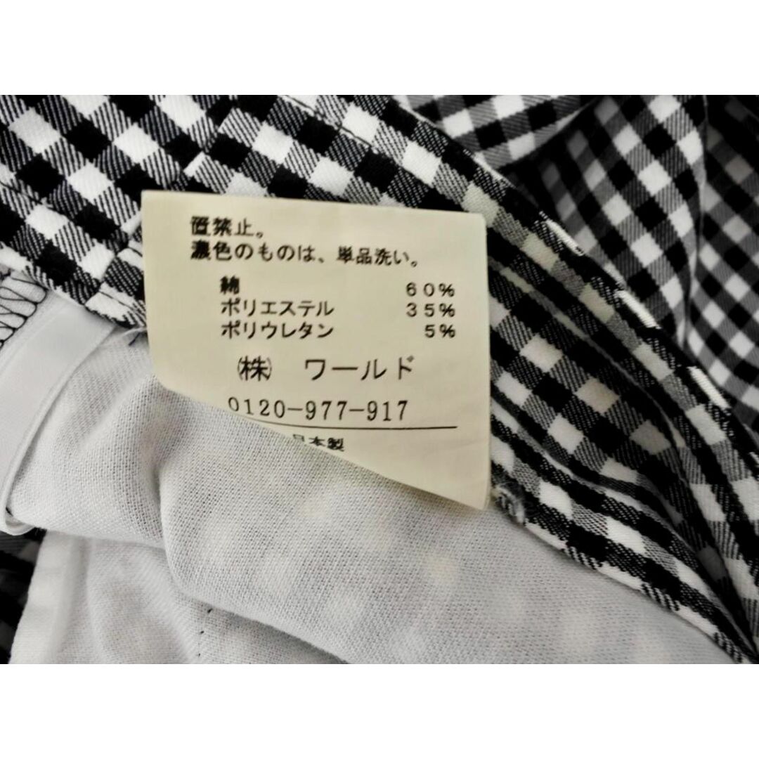 UNTITLED(アンタイトル)のUNTITLED アンタイトル 大きいサイズ ギンガムチェック クロップド パンツ size44/白ｘ黒 ■◇ レディース レディースのパンツ(クロップドパンツ)の商品写真