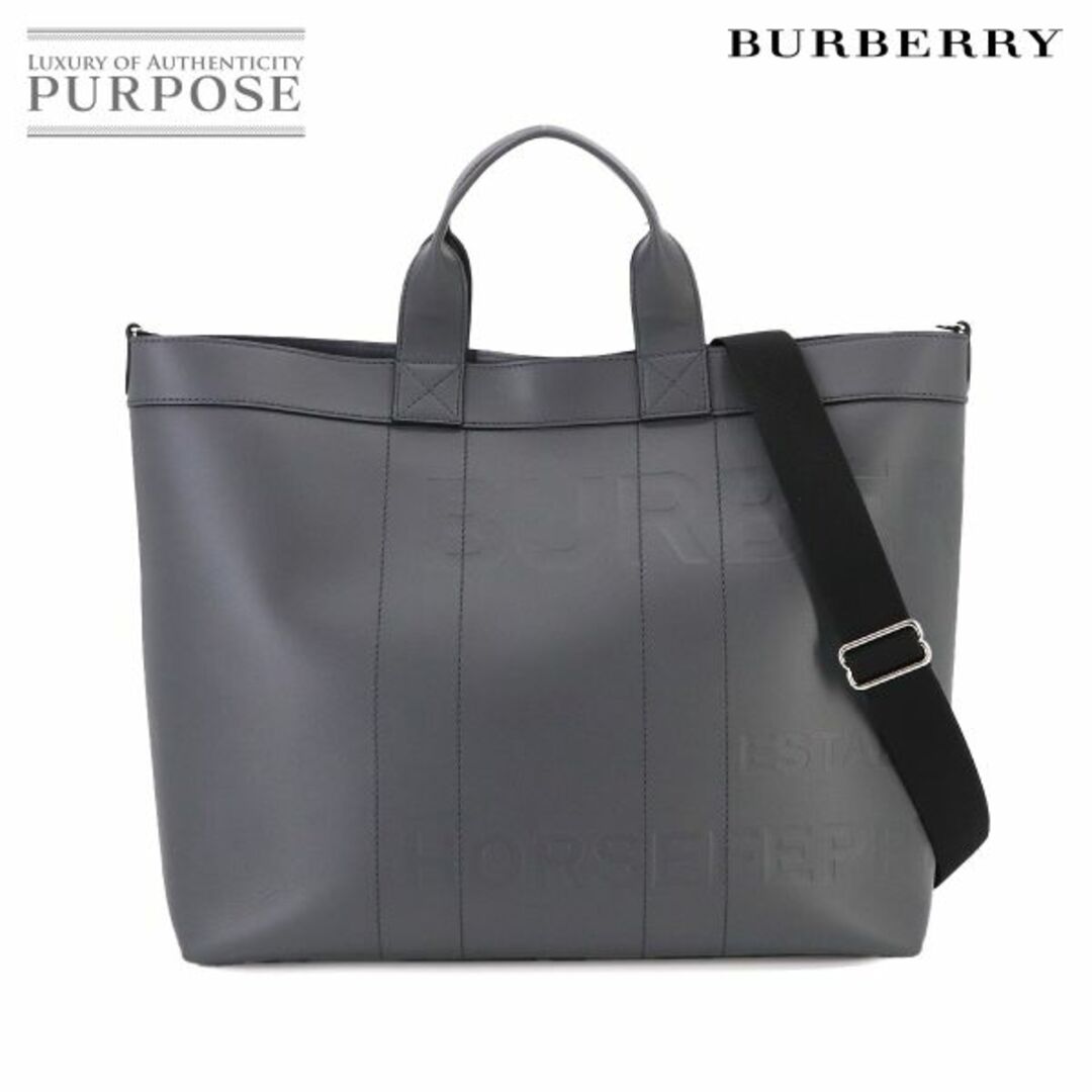 BURBERRY(バーバリー)の未使用 バーバリー BURBERRY 2way トート ショルダー バッグ レザー グレー 8058237 シルバー 金具 VLP 90230551 レディースのバッグ(トートバッグ)の商品写真