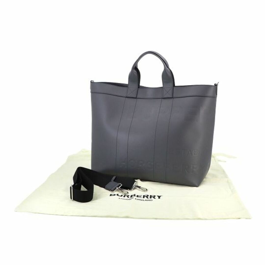 BURBERRY(バーバリー)の未使用 バーバリー BURBERRY 2way トート ショルダー バッグ レザー グレー 8058237 シルバー 金具 VLP 90230551 レディースのバッグ(トートバッグ)の商品写真