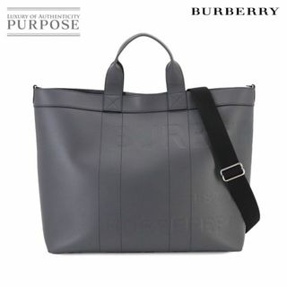 バーバリー(BURBERRY)の未使用 バーバリー BURBERRY 2way トート ショルダー バッグ レザー グレー 8058237 シルバー 金具 VLP 90230551(トートバッグ)