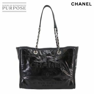 シャネル(CHANEL)の新品同様 シャネル CHANEL ドーヴィル MM チェーン トート バッグ レザー ブラック A93257 シルバー 金具 VLP 90230613(トートバッグ)