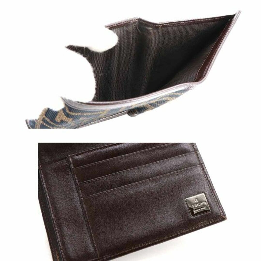 FENDI フェンディ 二つ折財布 ズッカ柄 総柄 金 黒 ブラウン FENDI フェンディ 二つ折財布 ズッカ柄 総柄 金 黒 ブラウン