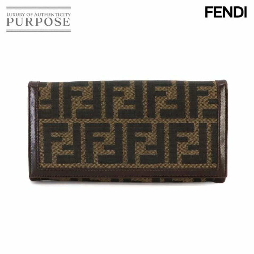 FENDI(フェンディ)のフェンディ FENDI ズッカ柄 長財布 キャンバス レザー ブラウン 2309 8510 シルバー 金具 VLP 90231807 レディースのファッション小物(財布)の商品写真