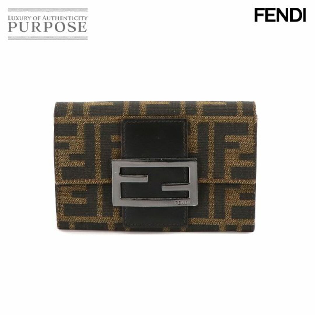 FENDI(フェンディ)のフェンディ FENDI ズッカ柄 二つ折り 財布 キャンバス レザー ブラウン 8M0036 シルバー 金具 VLP 90231809 レディースのファッション小物(財布)の商品写真