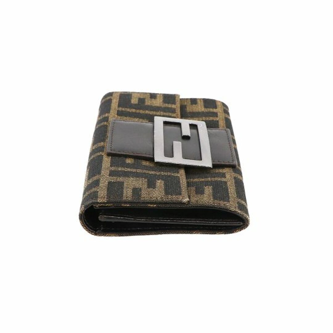 FENDI(フェンディ)のフェンディ FENDI ズッカ柄 二つ折り 財布 キャンバス レザー ブラウン 8M0036 シルバー 金具 VLP 90231809 レディースのファッション小物(財布)の商品写真