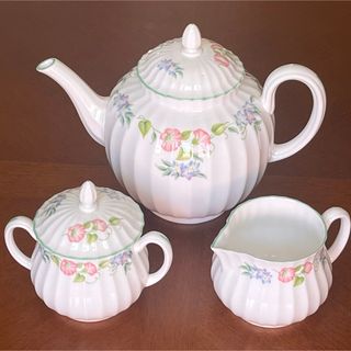 ロイヤルウースター(Royal Worcester)の【美品】英国製　ロイヤルウースター★イングリッシュガーデン★ティーポットセット(食器)