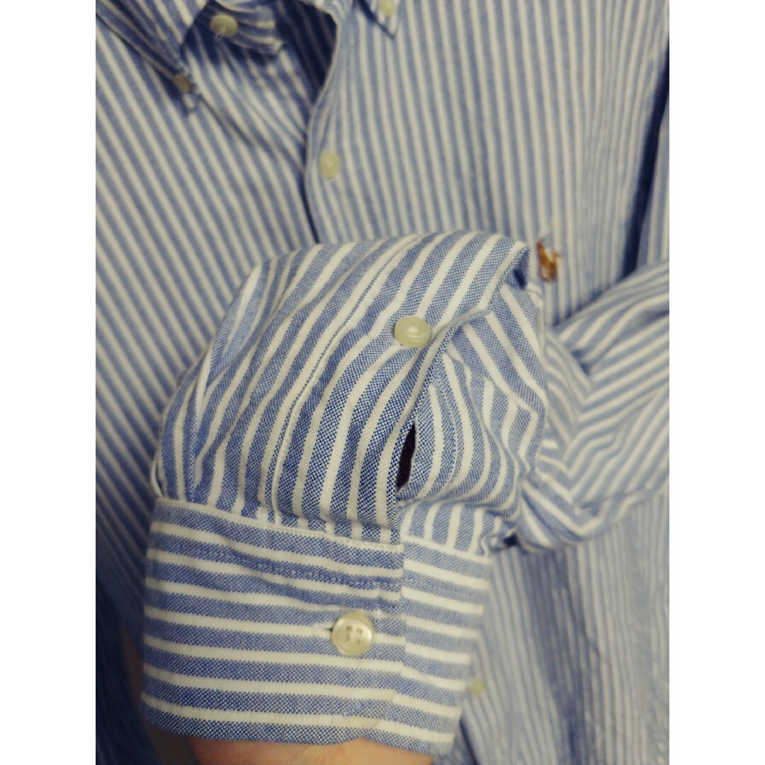 POLO（RALPH LAUREN）(ポロ)の(美品)Polo Ralph Lauren メンズシャツ 水白ストライプカラー メンズのトップス(シャツ)の商品写真