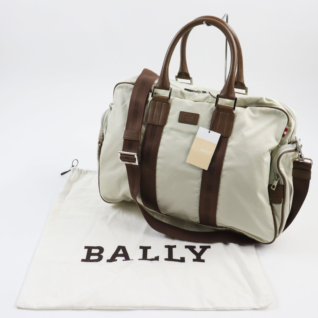 Bally(バリー)の【ドンドン見直し】極美品●BALLY バリー ナイロン レザーハンドル ビジネスバッグ ショルダーバッグ ボストンバッグ ベージュ ブラウン メンズ メンズのバッグ(ボストンバッグ)の商品写真