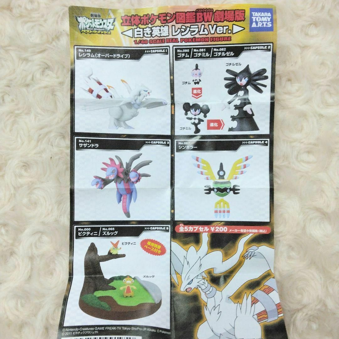 ポケモン 立体ポケモン図鑑BW 劇場版 白き英雄レシラムVer. 全5 ポケモン 立体ポケモン図鑑BW 劇場版 白き英雄レシラムVer. 全5
