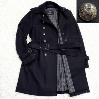 BURBERRY BLACK LABEL - 極美品 M バーバリーブラックレーベル カシミヤ ナポレオンコート 黒 銀ボタン