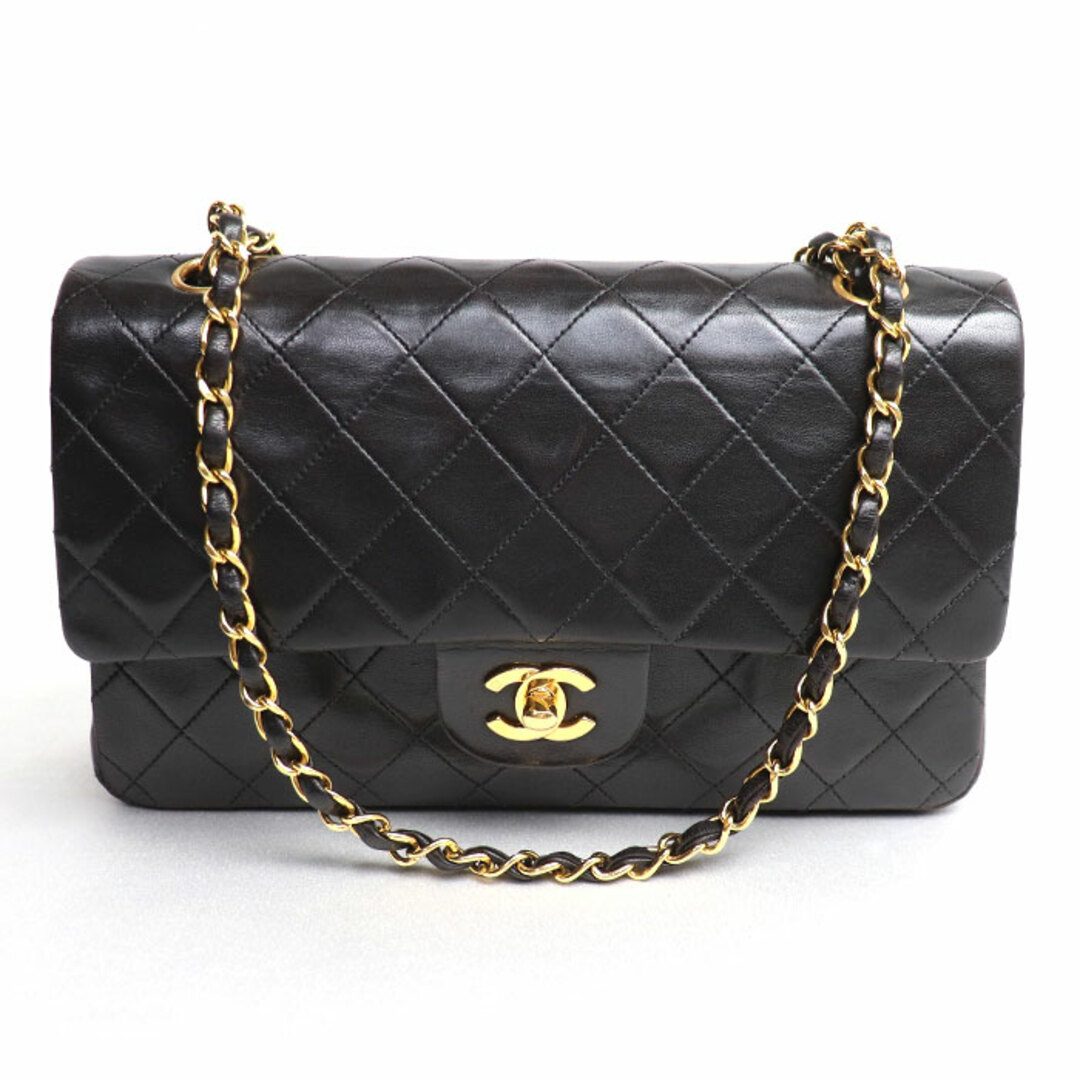 CHANEL(シャネル)のCHANEL シャネル マトラッセ Wフラップ チェーンショルダー ショルダーバッグ ブラック A01113 レディース【中古】 レディースのバッグ(ショルダーバッグ)の商品写真