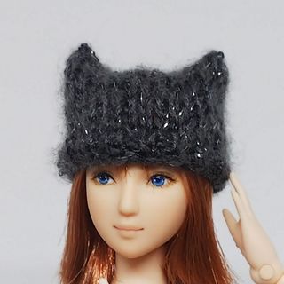 ｍドール　猫耳帽子　黒猫　SS001(その他)