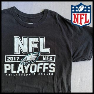 NFL イーグルス Tシャツ 半袖 チームロゴ 黒 デカロゴ ゆるだぼ 古着(Tシャツ/カットソー(半袖/袖なし))